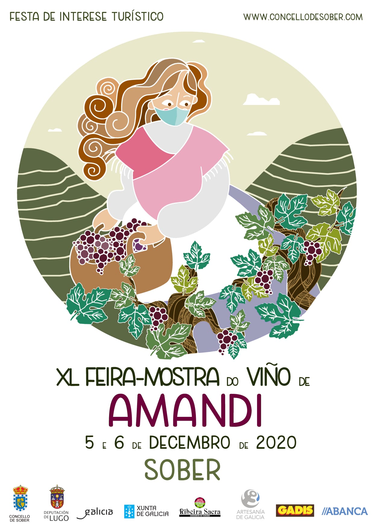 Cartel Feira -Mostra do Viño de Amandi 5 y 6 de diciembre de 2020
